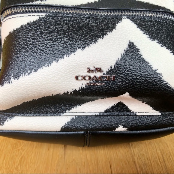 Coach mini Charlie zebra print canvas/leather/nylon backpack - Picture 2 of 7